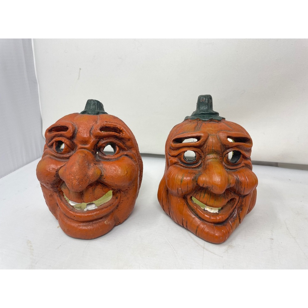 JTS‎ International Inc. Halloween Pumpkin Man Candle Holders, 2001 - Set of 2
